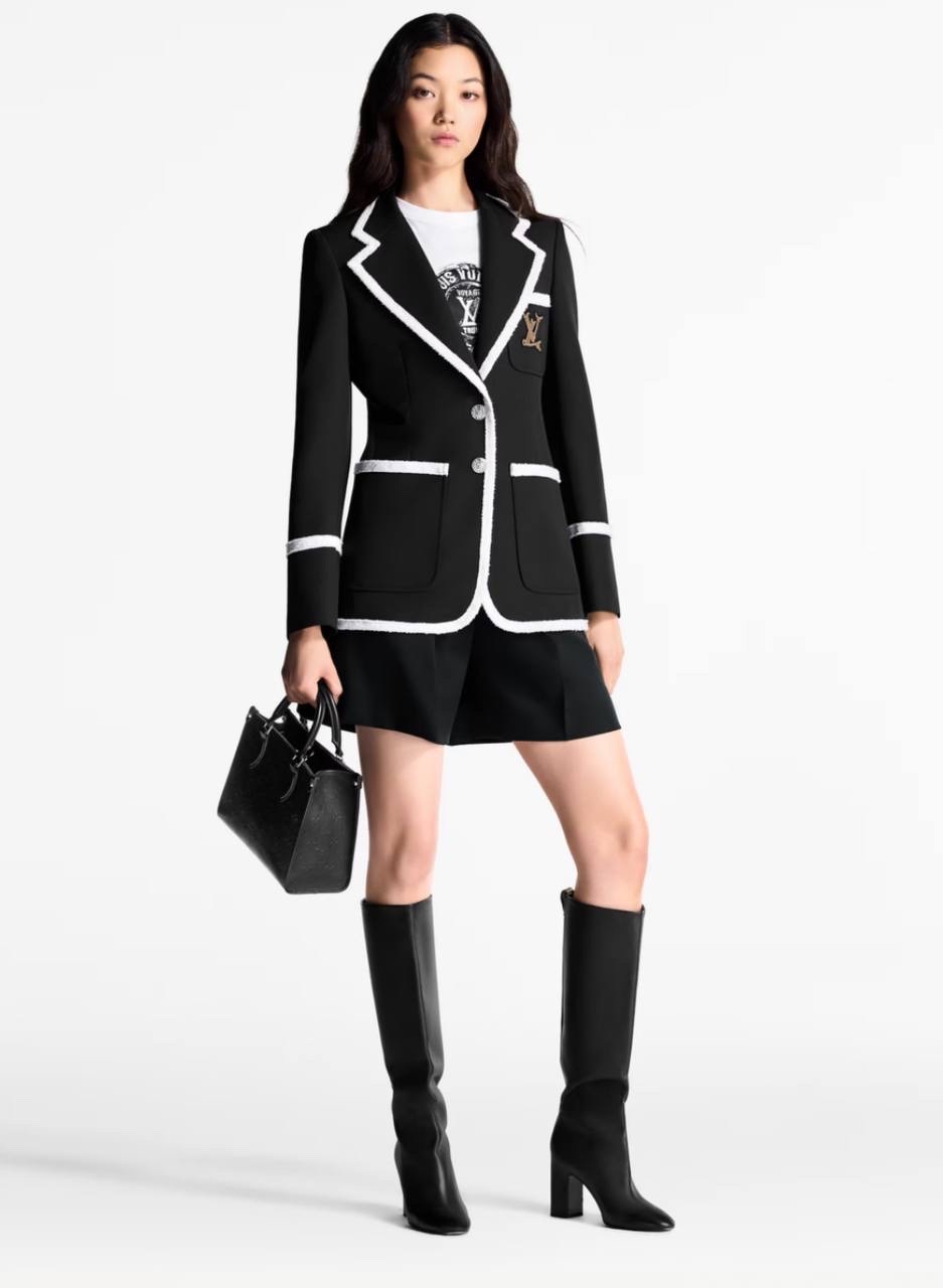 Жакет с отделкой из твида